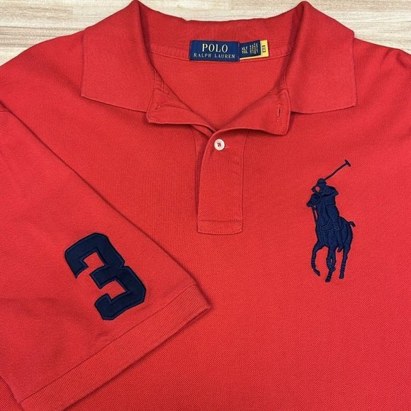 Ralph Lauren Other - Polo Ralph Lauren Mens Solid Red Big Pony Rugby #3 Shirt Sz XLT Extra Large Tall